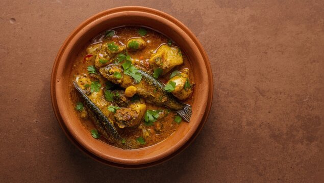 Fish stew infused with South Indian spices and simmered in a savory curry liquid