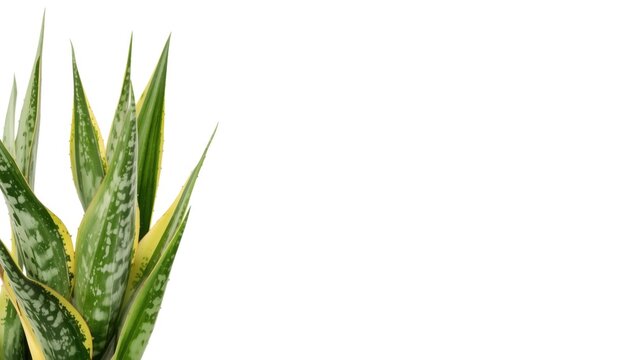 Variegata smooth agave plant isolated with visible leaf variegation on white