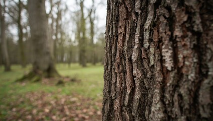 Fototapeta premium Close-up of tree bark in a wooded area