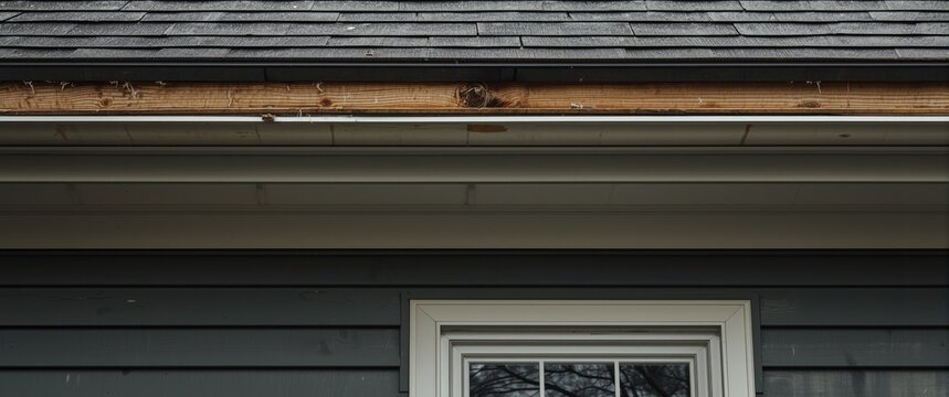 Close up of a house soffit and window trim