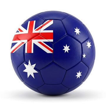 Australian flag soccer ball football concept for sports competition and national pride celebration