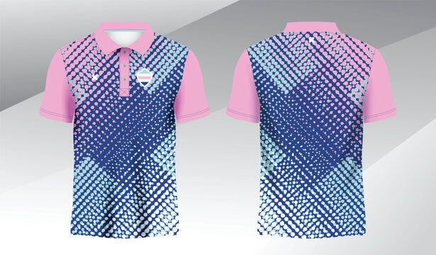 blue mix colorful polo sport shirt sublimation jersey template
