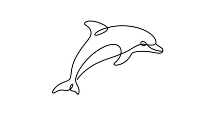 Minimalist Dolphin Line Art © islamic
