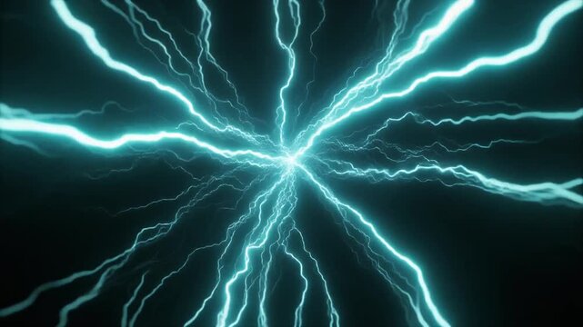 リアルな電気アークで構成された交差するエンジニアリングワイヤーフレーム