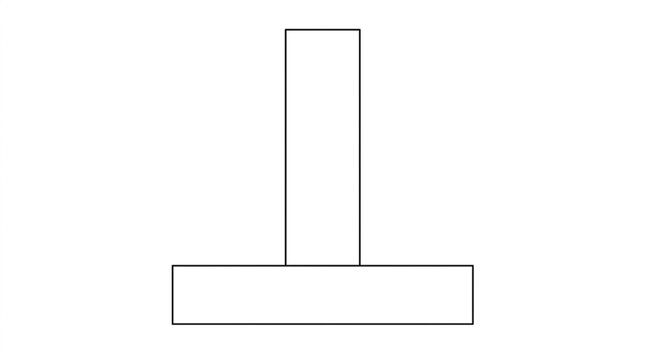 T-Shaped Concrete Foundation and Spread Footing Cross-Section Diagram