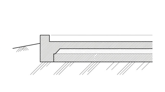 Monolithic Concrete Slab thickened Edge Foundation Detail Cross-Section