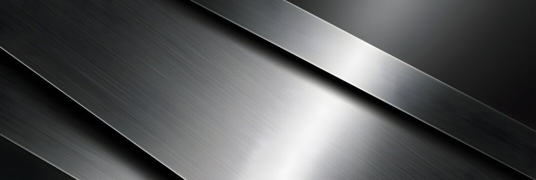 Using an abstract black and silver gradient, the surface features soft lines with a tech diagonal pattern. The background is dark and sleek, modern in appearance.