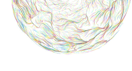 Visually striking abstract pattern composed of numerous fine, colorful lines swirling together, crea © vegefox.com