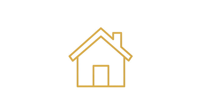Minimalist house icon in orange outline