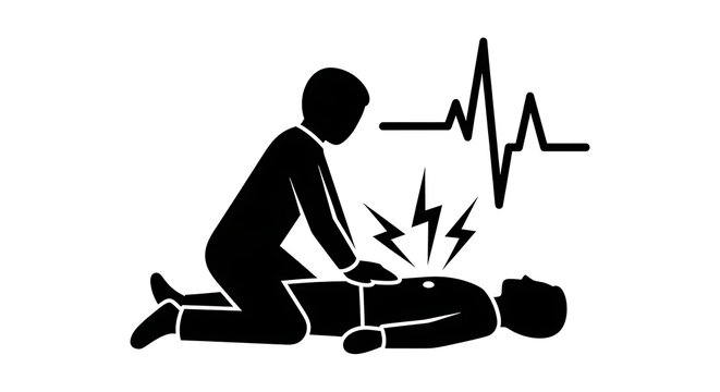 Person performing cpr on a man