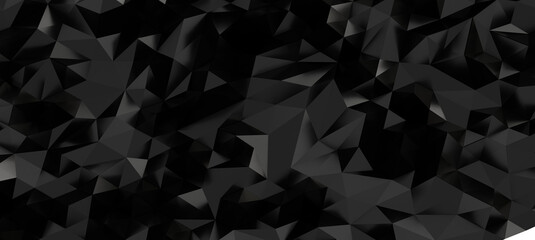 Obraz premium Dark geometric pattern with sharp edges, abstract background, low poly texture