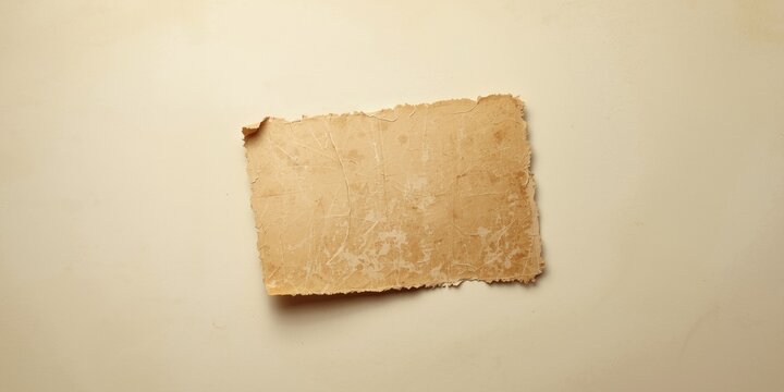 Scratched old paper card with grunge ripped edges and damaged overlay design