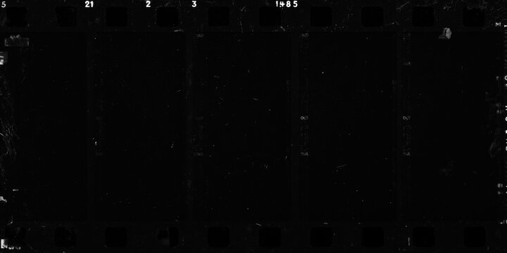 Black film strip with blank frames from 1985