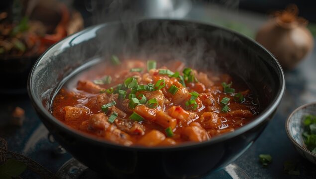 Savory Indonesian seblak bowl featuring spicy sauce