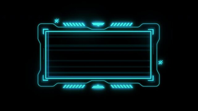 Futuristic Glowing HUD Interface Frame for Digital Data Displays.