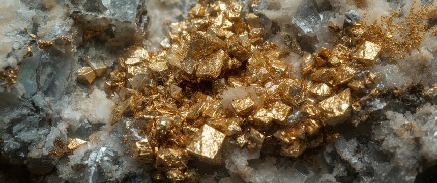 Natural mineral assemblage with chalcopyrite pyrite and calcite showcasing vivid textures