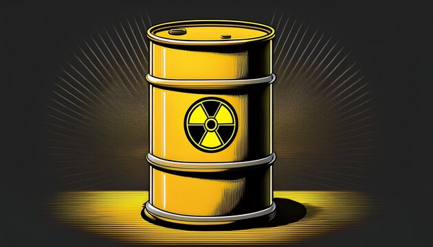 radiation hazard barrel sign nuclear waste warning symbol for chemical danger safety regulations and hazardous material design