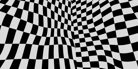 Obraz premium Race flag. Speed flag design. Car rally competition. Black and white squares pattern. Vector illustration