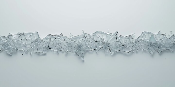 Light grey background displaying splintered horizontal glass effect and copy space