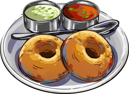 vada sambar fodd vector design 