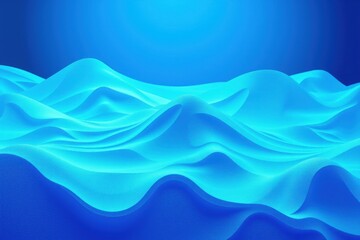 Obraz premium Abstract blue waves, smooth curves, digital rendering. Light source above creates highlights, shadows. Calm, fluid shapes dominate composition.
