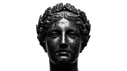 Fototapeta premium Ancient Roman Marble Statue Head Vector Illustration