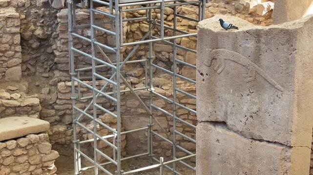 Gobekli Tepe Neolithic, Prehistoric, Monument Drone Video,  Gobekli Tepe Ancient Site Video, Haliliye Sanliurfa, Turkiye (Turkey)