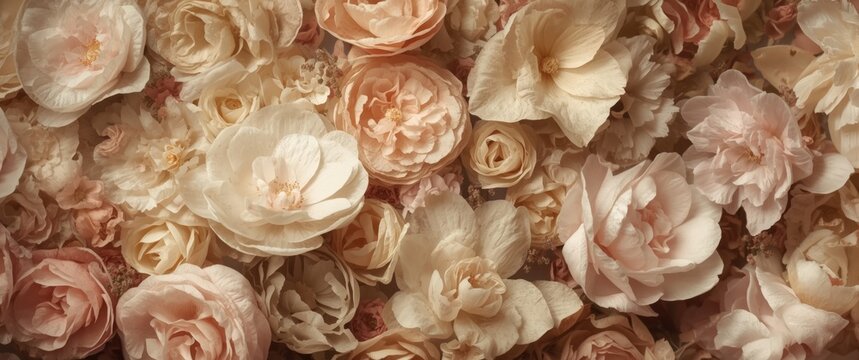 Old fashioned flower wall texture featuring delicate blossoms