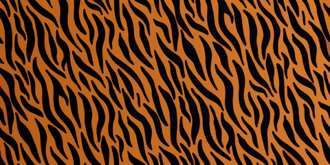 Orange and black tiger stripe pattern bold and repeating design © Subarna