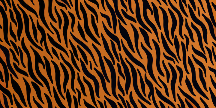 Orange and black tiger stripe pattern bold and repeating design