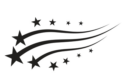 Fototapeta premium Falling star icon, Shooting star vector. Shooting star silhouette vector icon. Star trail symbol and sign. Vector Illustration.