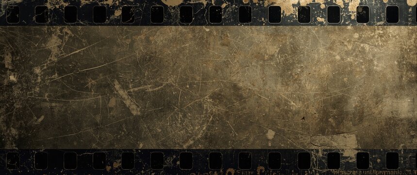 Grungy vintage film strip with scratched surface