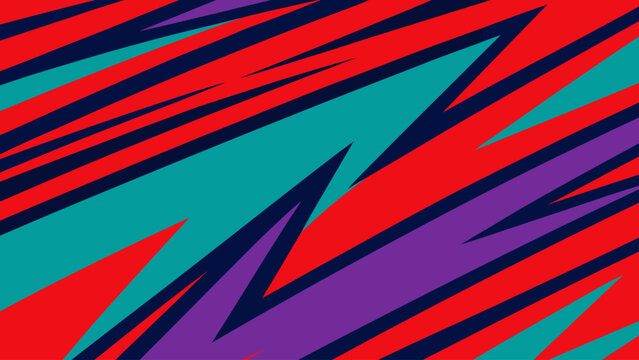 Vibrant Abstract Zigzag Pattern with Bold Colors and Dynamic Angles.