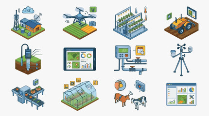 Fototapeta premium Industrial Technology and Smart Farming Concepts.