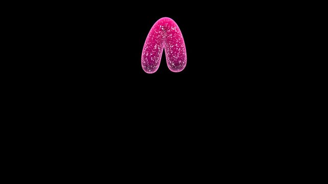 Floating Pink Jelly Candy Caret Symbol Loop on Alpha Background