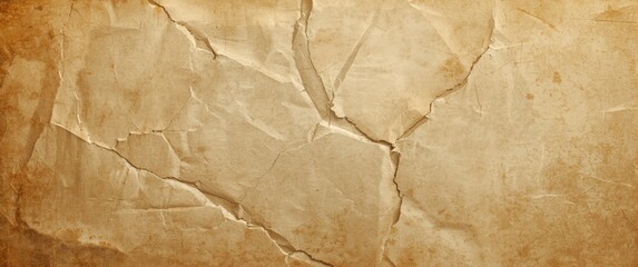 Fototapeta premium Wrinkled old paper background with creases and stains