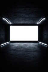 Fototapeta premium Futuristic empty illuminated tunnel