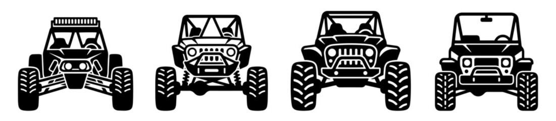 Minimalist Offroad Buggy Silhouette Vector - 4x4 Dune Buggy Mud Racing SVG Asset Bundle © Green Graphics