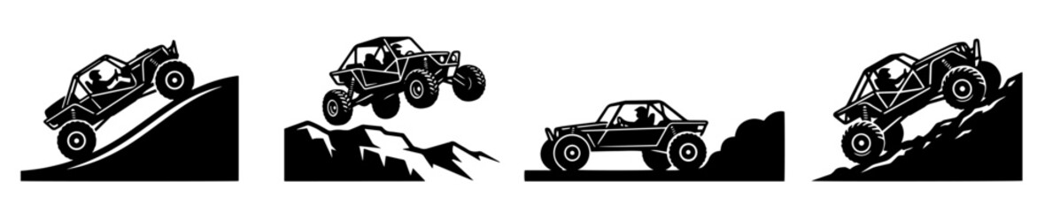 Minimalist Offroad Buggy Silhouette Vector - 4x4 Dune Buggy Mud Racing SVG Asset Bundle © Green Graphics