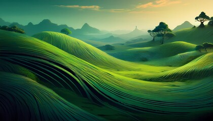 Fototapeta premium abstract green landscape wallpaper