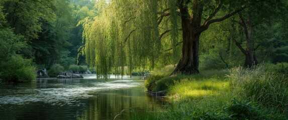 Idyllic river edge with rich forest vegetation © VirtualVista