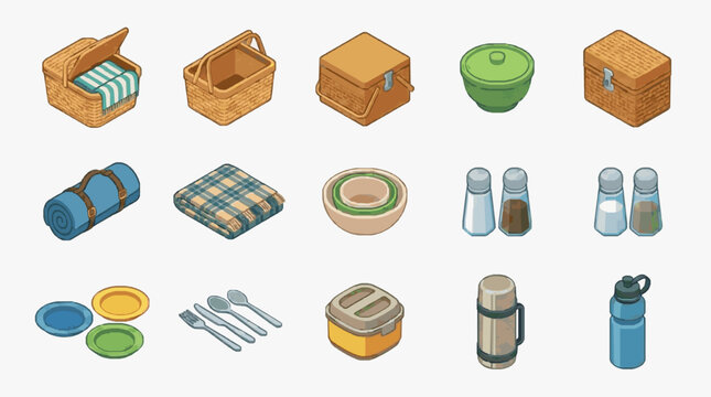 Kitchen Essentials Storage Set Icons.