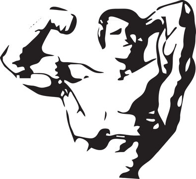 Arnold bodybuilder body vector design 