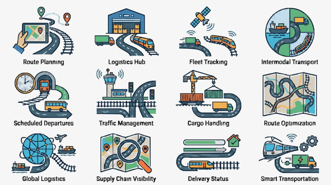 Logistics and Supply Chain Solutions Infographic.