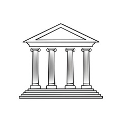 Fototapeta premium Classical Ionic Columns and Pediment Building Outline