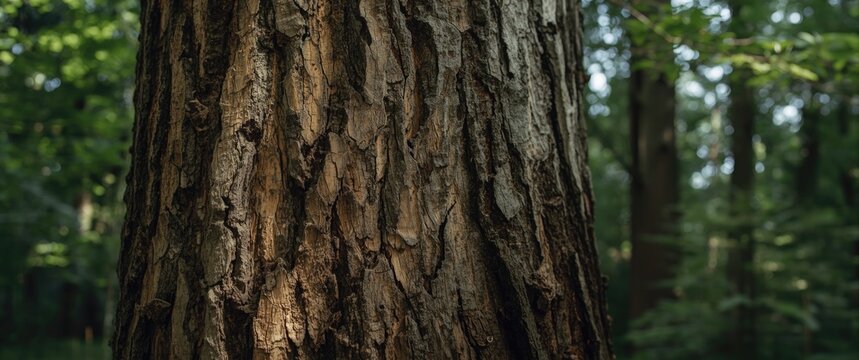 Tree bark close-up in a forest setting