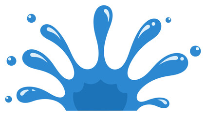 Fototapeta premium Splash flat vector illustration icon with transparent background featuring glossy blue liquid burst