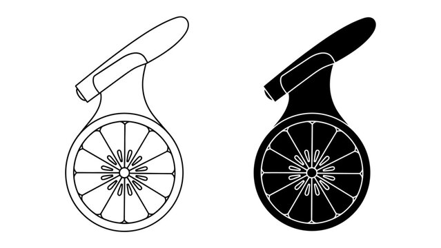 Citrus slicer in outline and silhouette