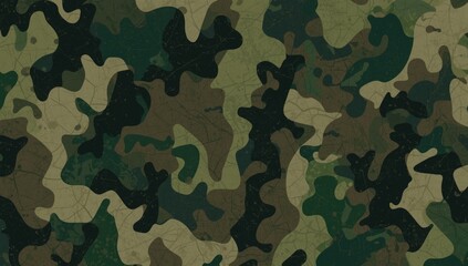 Fototapeta premium Camouflage fabric pattern in shades of green and brown