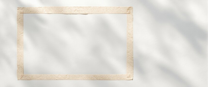 Blank wall with masking tape frame for photos